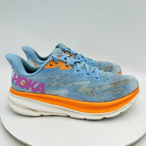 Hoka One Clifton 9  Wide Women Size 7D 1132211 ABIW Airy Blue Ice Water Shoes - Picture 4 of 11